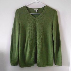NWOT Talbots embroidered v-neck knit sweater